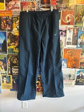 Nike Black Women's Track Pants with White Swoosh